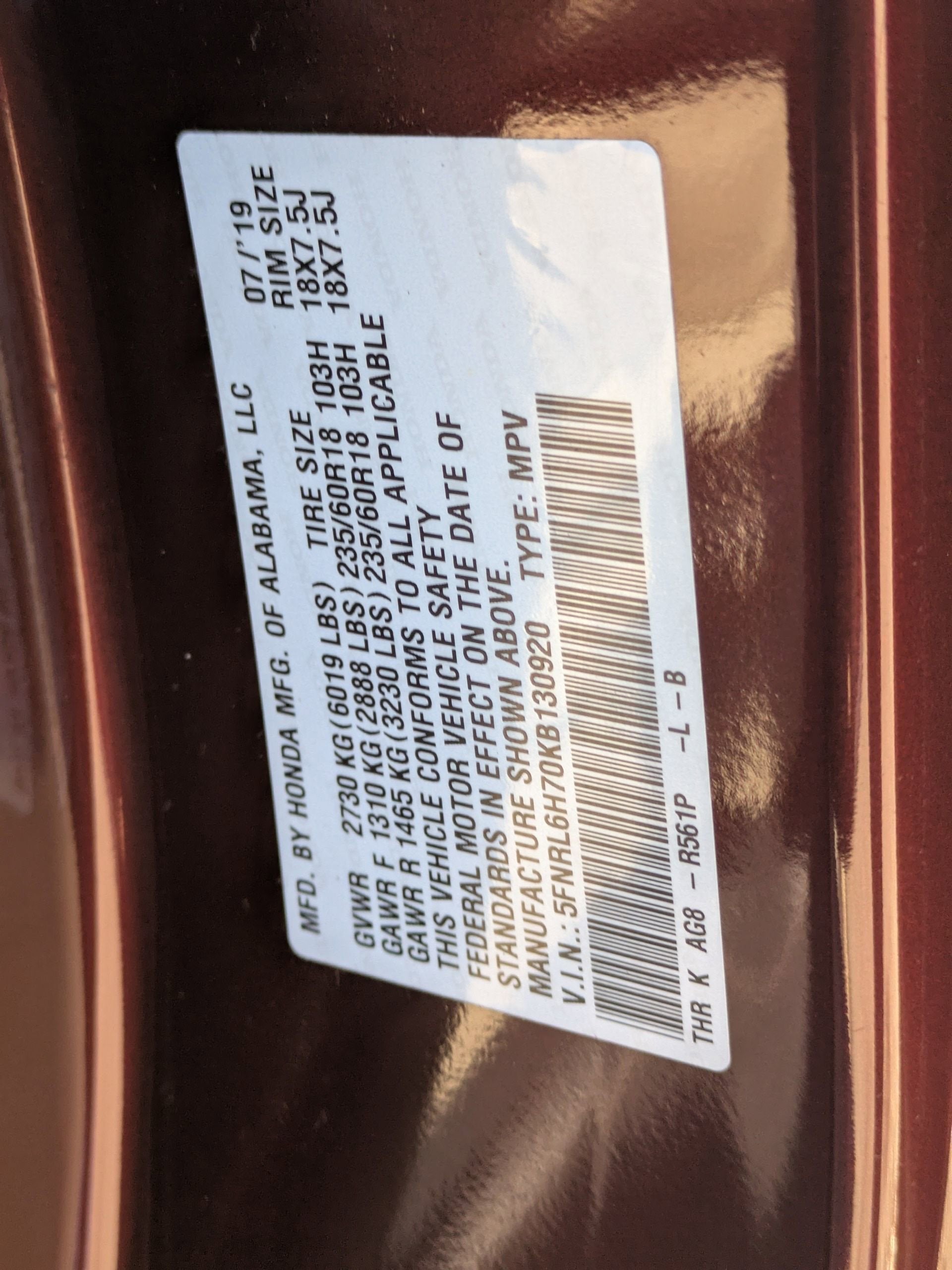 2019 Honda Odyssey EX-L