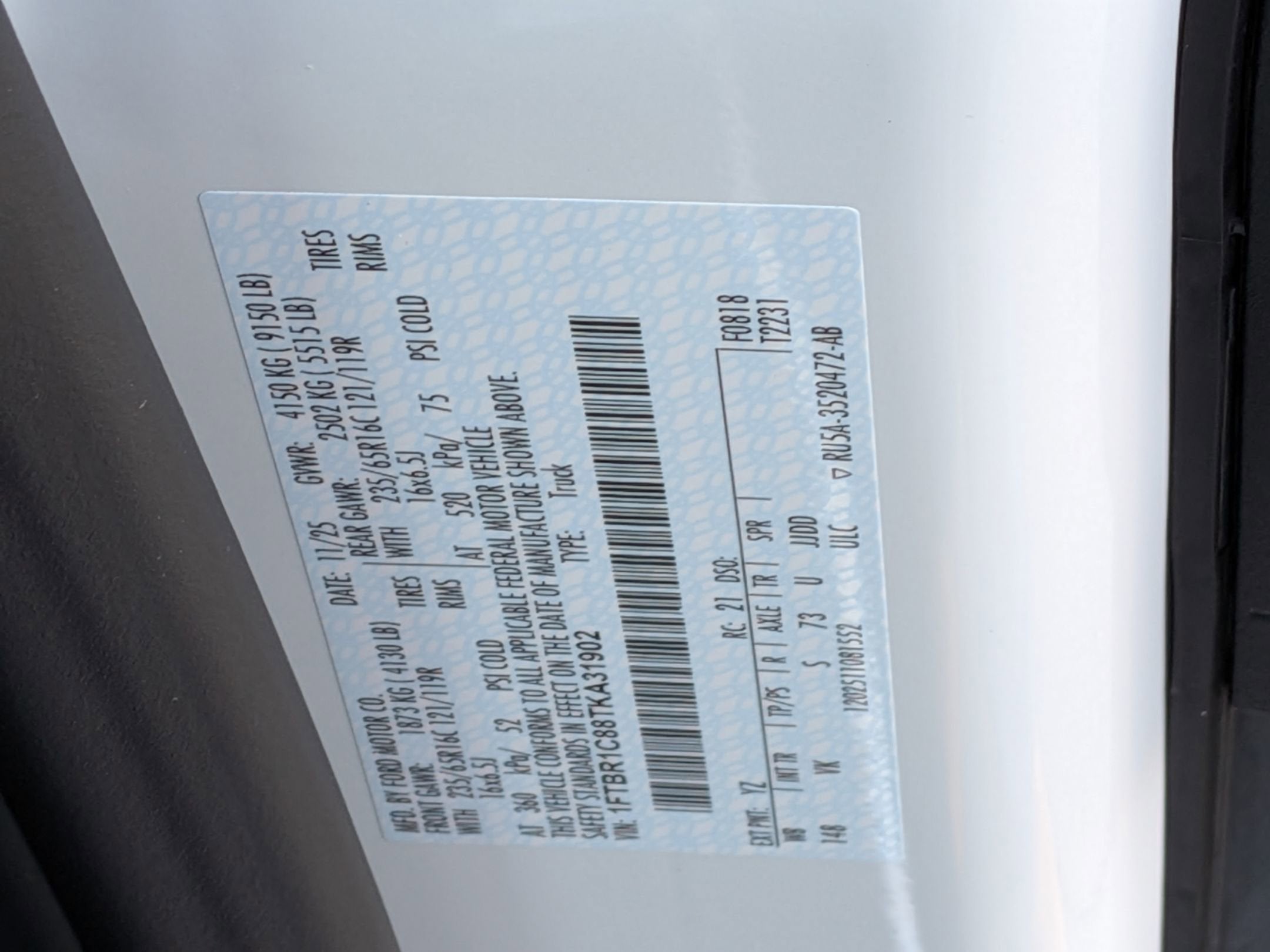 2026 Ford Transit Cargo Van Base