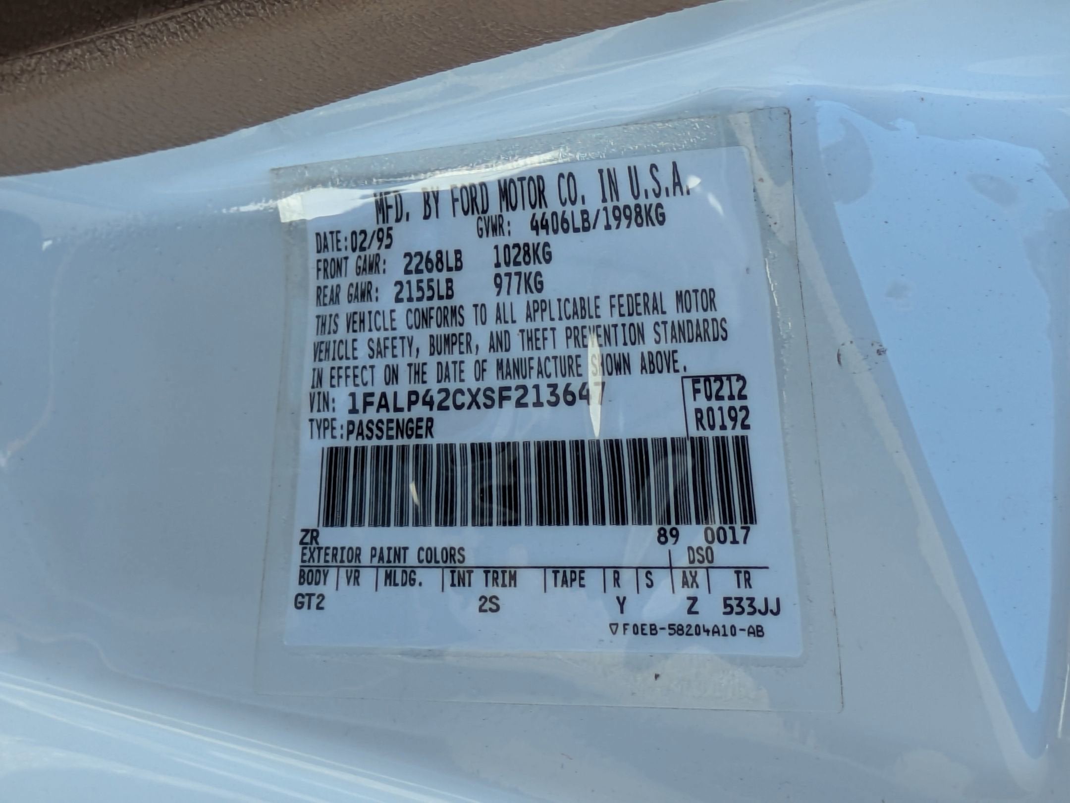 1995 Ford Mustang SVT Cobra R