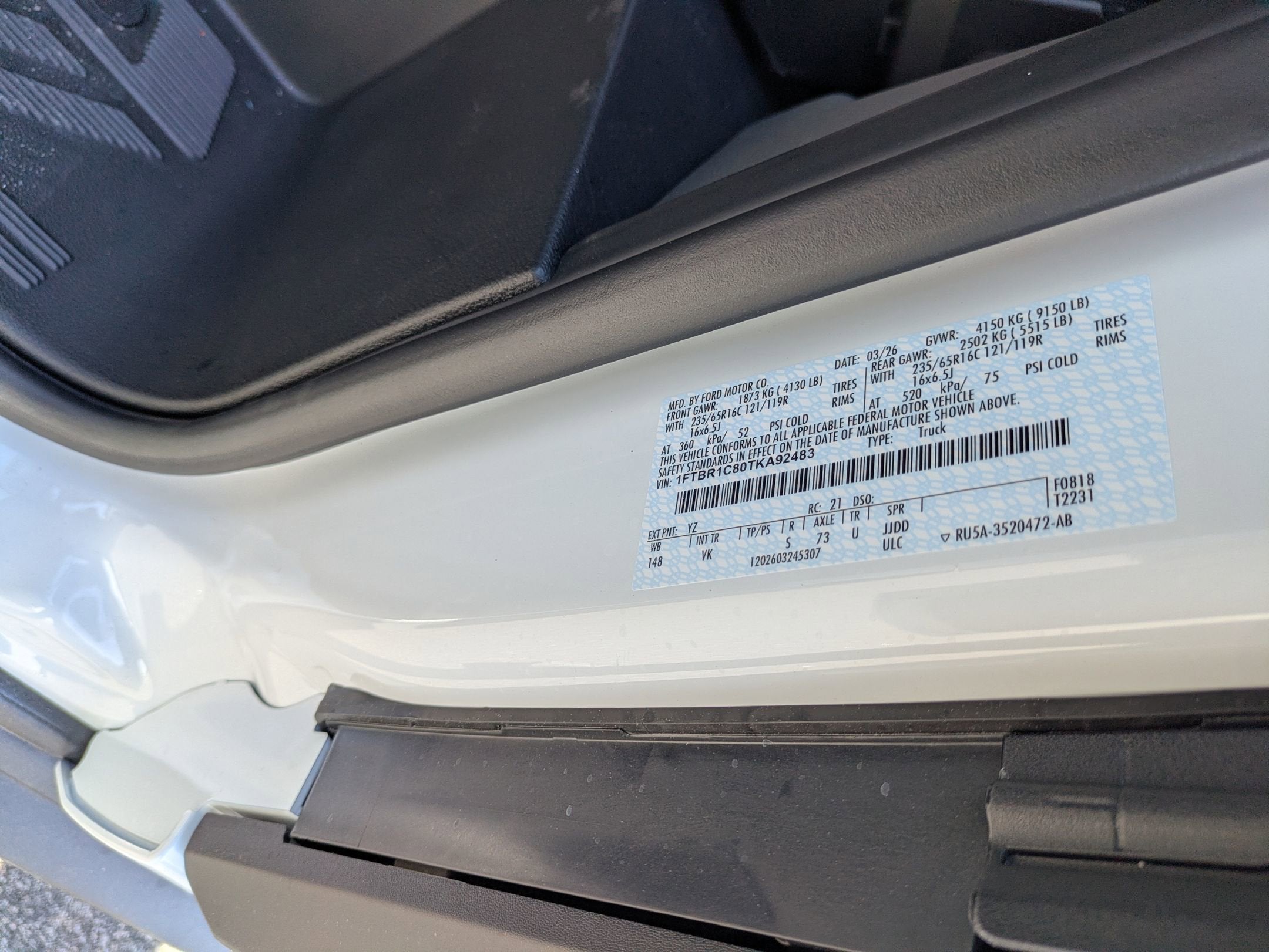 2026 Ford Transit Cargo Van Base