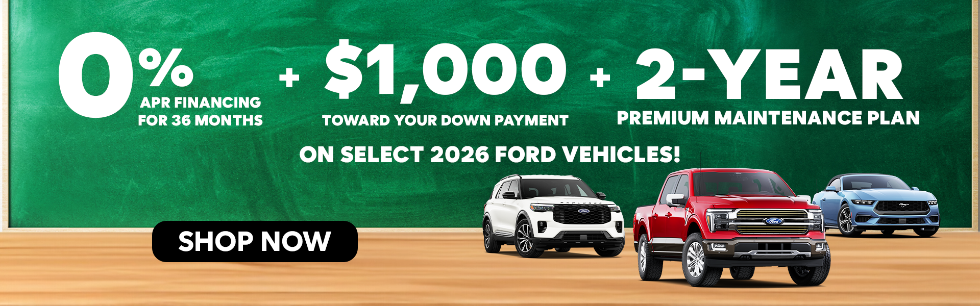 0% APR Financing for 36 Months + $1,000 Toward Down Payment 